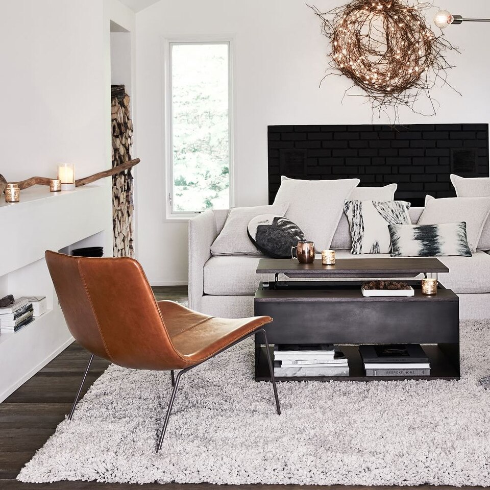 Slope Leather Lounge Chair west elm United Kingdom